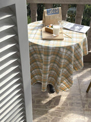 Yellow Striped Tablecloth